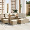 vidaXL Ensemble de canap&eacute; de jardin 9 pcs Beige Poly rotin
