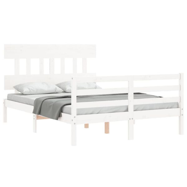 vidaXL Cadre de lit sans matelas blanc 120x200 cm bois massif
