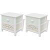 vidaXL Table de chevet en style fran&ccedil;ais 2 pcs Bois
