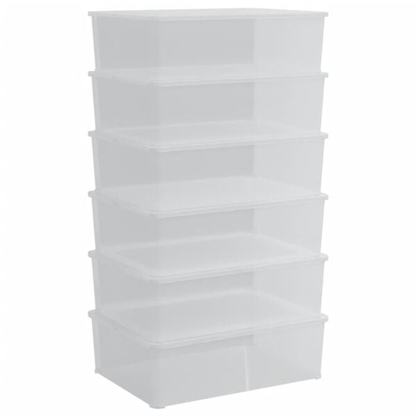 vidaXL Bo&icirc;tes de rangement en plastique 6 pcs 25 L empilables