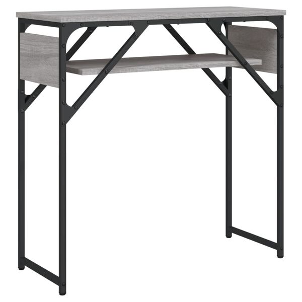 vidaXL Table console avec étagère sonoma gris 75x30x75 cm