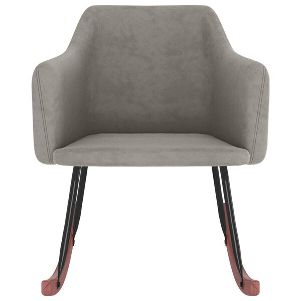 vidaXL Chaise &agrave; bascule Gris clair Velours