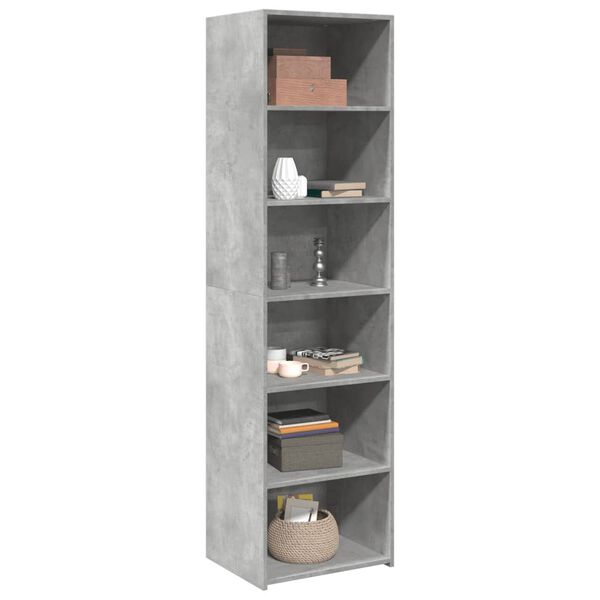 vidaXL Buffet haut gris béton 50x41x185 cm bois d'ingénierie