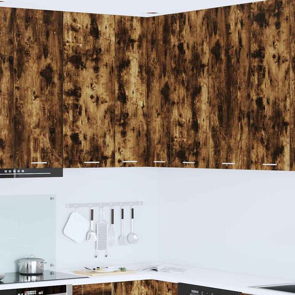 vidaXL Armoire suspendue Ch&ecirc;ne fum&eacute; et Blanc 57 x 57 x 100 cm