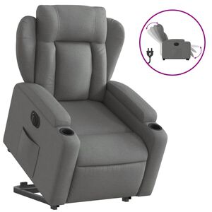 vidaXL Fauteuil inclinable &eacute;lectrique gris fonc&eacute; tissu