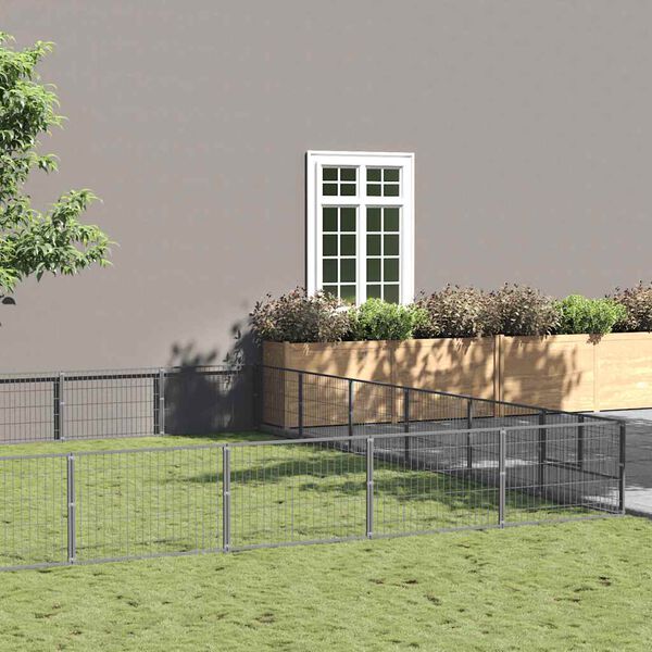 vidaXL Chenil Argent&eacute; 60 m&sup2; Acier