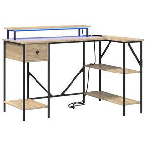 vidaXL Bureau Ch&ecirc;ne Sonoma 120 x 79 x 86,5 cm Bois d'ing&eacute;nierie