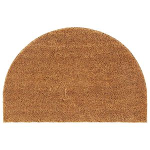 vidaXL Tapis de porte naturel demi-rond 40x60cm fibre de coco touffet&eacute;