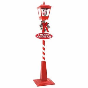 vidaXL Lampe de rue de No&euml;l avec lanterne Rouge 40,5x40,5x180cm