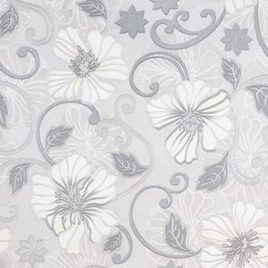 vidaXL Papier peint 3D motif de fleur gris 10x0,53 m non tissé