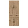 vidaXL Haut Armoire Montage mural Ch&ecirc;ne artisanal 69,5 x 34 x 180 cm