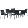 vidaXL Ensemble de salle &agrave; manger pour jardin 7 pc Noir et gris