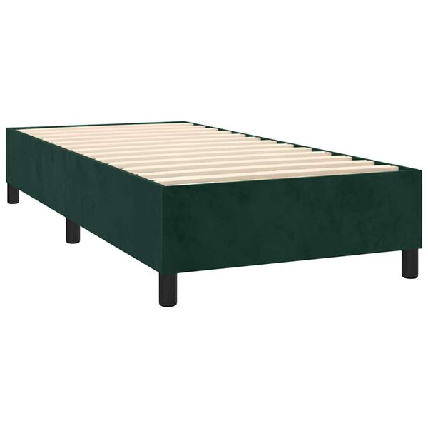 vidaXL Sommier &agrave; lattes de lit avec matelas Vert fonc&eacute; 90x200 cm