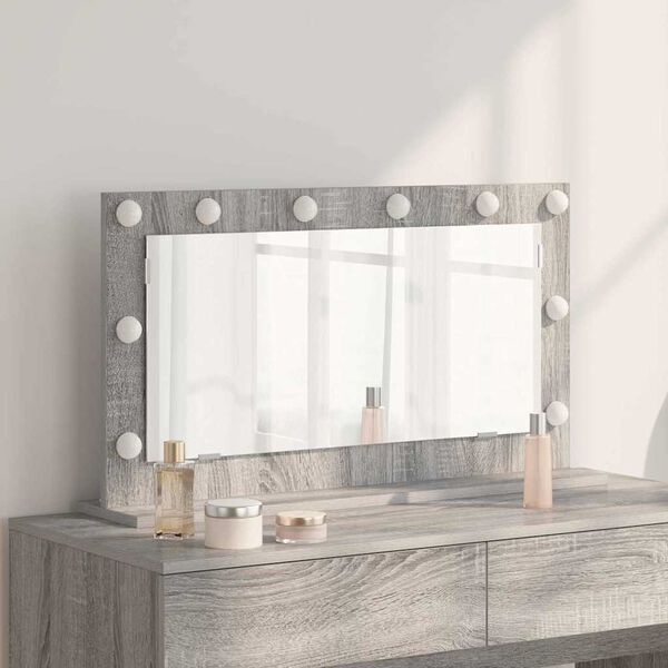 vidaXL Miroir de vanité avec miroir Gris Sonoma 80 x 45 x 18 cm