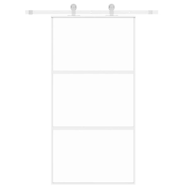 vidaXL Porte coulissante blanc 102,5x205 cm verre trempé aluminium