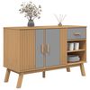 vidaXL Buffet OLDEN gris et marron 114x43x73,5 cm bois massif de pin