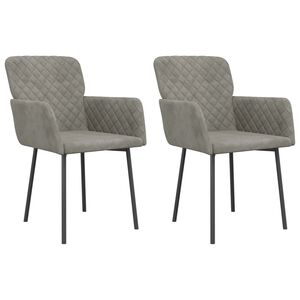 vidaXL Chaises &agrave; manger lot de 2 Gris clair Velours