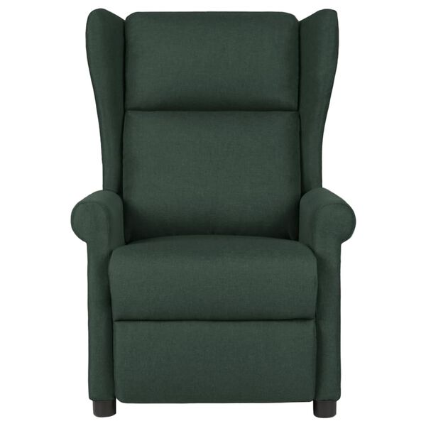 vidaXL Fauteuil de massage Vert fonc&eacute; Tissu
