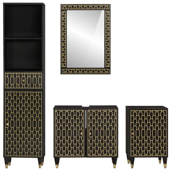 vidaXL Ensemble de meubles de salle de bain 4 pcs bois manguier massif