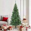 vidaXL Sapin de No&euml;l artificiel pr&eacute;-&eacute;clair&eacute; Vert 180 cm PVC et m&eacute;tal