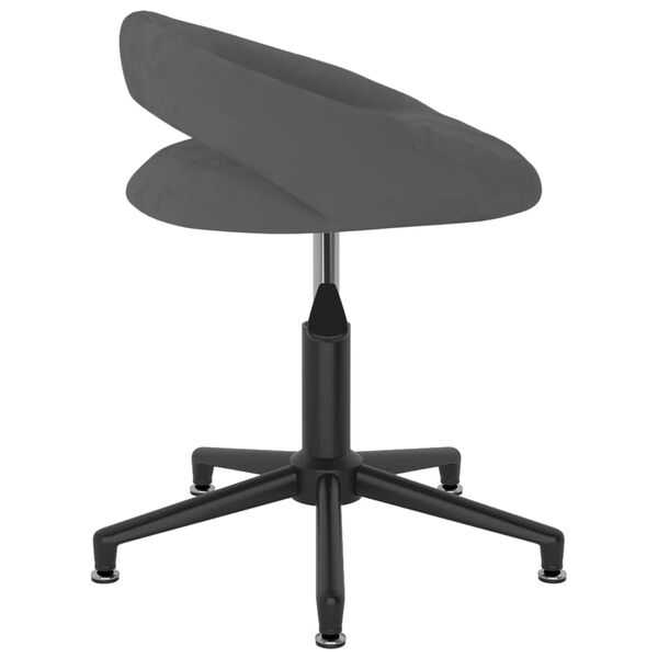 vidaXL Chaise pivotante de bureau Gris fonc&eacute; Velours