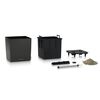 LECHUZA Jardini&egrave;re CUBE 30 ALL-IN-ONE Charbon m&eacute;tallique