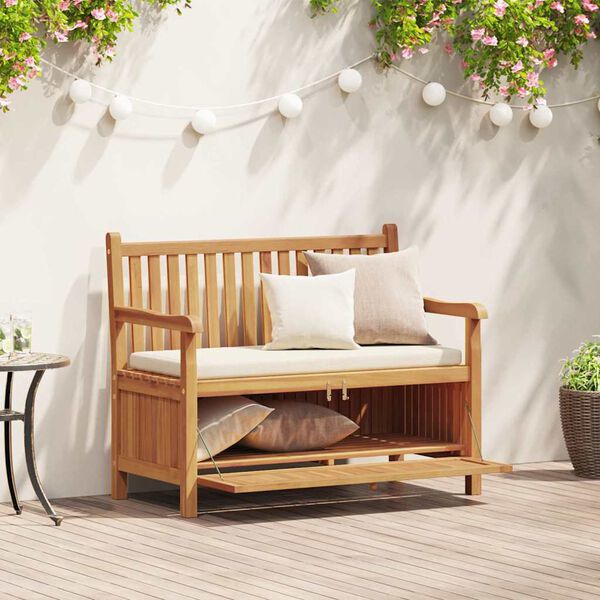 vidaXL Banc de Rangement de Jardin Marron 114 x 60 x 90 cm