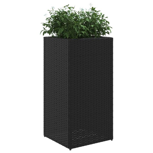vidaXL Jardini&egrave;res 2 pcs noir 40x40x80 cm r&eacute;sine tress&eacute;e