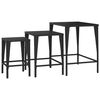 vidaXL Tables gigognes de jardin 3 pcs noir résine tressée