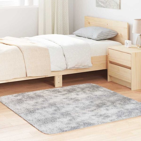 vidaXL Tapis shaggy &agrave; poils longs NAVARRA gris argent&eacute; 120x120 cm