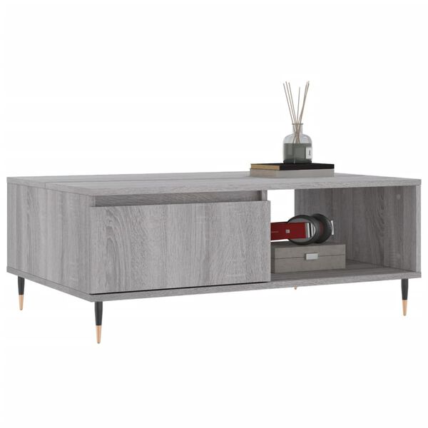 vidaXL Table basse sonoma gris 90x60x35 cm bois d'ing&eacute;nierie