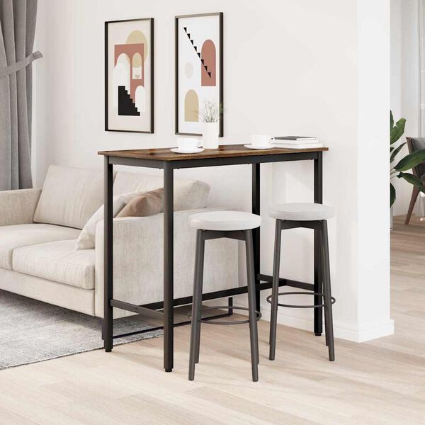 vidaXL table Ch&ecirc;ne fum&eacute; 100 x 50 x 90,5 cm Bois d'ing&eacute;nierie et acier