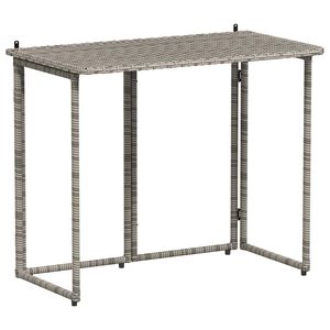 VidaXL Table de jardin pliante gris 90 x 51 x 75 cm polyrotin