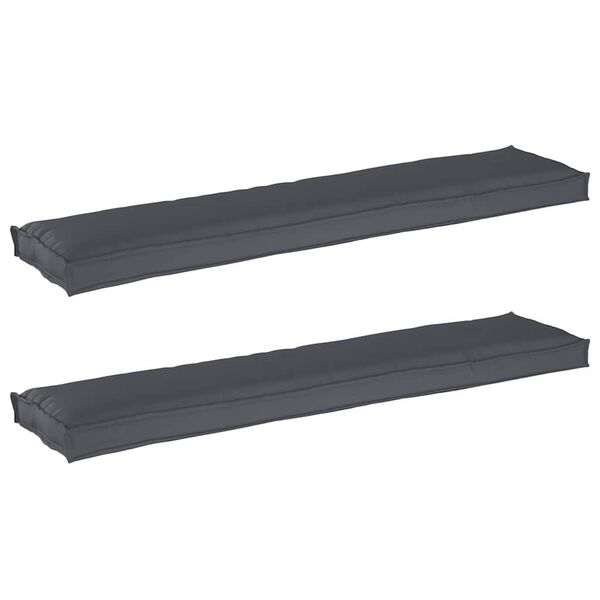 vidaXL Set de coussins de palette 2 pcs Anthracite 180 x 40 x 8 cm