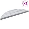 vidaXL Nez de marche 5 pc 60 x 18 x 2,5 cm Argent&eacute; Aluminium Croissant