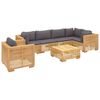 vidaXL Salon de jardin 7 pcs avec coussins Bois de teck solide