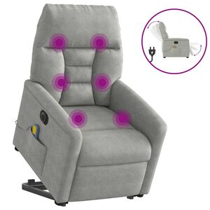 vidaXL Fauteuil inclinable de massage &eacute;lectrique gris clair