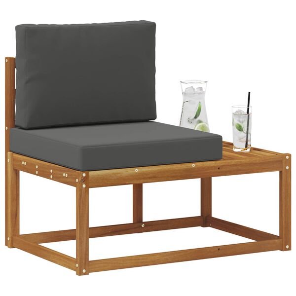 vidaXL Canap&eacute; d'ext&eacute;rieur en bout avec coussin Naturel et Anthracite