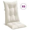 vidaXL Coussins de chaise &agrave; dossier haut lot de 6 cr&egrave;me m&eacute;lang&eacute; tissu