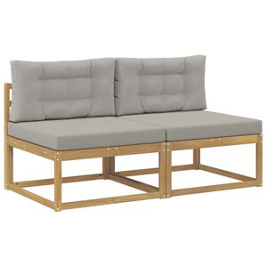 vidaXL 2 Pi&egrave;ce Sofa de milieu ext&eacute;rieur Polyester Blanc