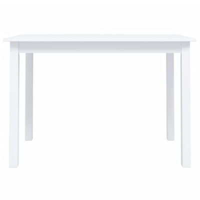 vidaXL Table de salle à manger Blanc 114x71x75 cm Bois d'hévéa massif