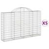 vidaXL Paniers &agrave; gabions arqu&eacute;s 5 pcs 200x30x120/140 cm Fer galvanis&eacute;