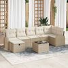 vidaXL Ensemble de canap&eacute; de jardin 8 pcs Beige Poly rotin