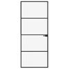 vidaXL Porte d'int&eacute;rieur Noir 83x201,5 cm Tremp&eacute; verre aluminium fin