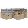 vidaXL Ensemble de canap&eacute; de jardin 7 pc Beige polyrotin
