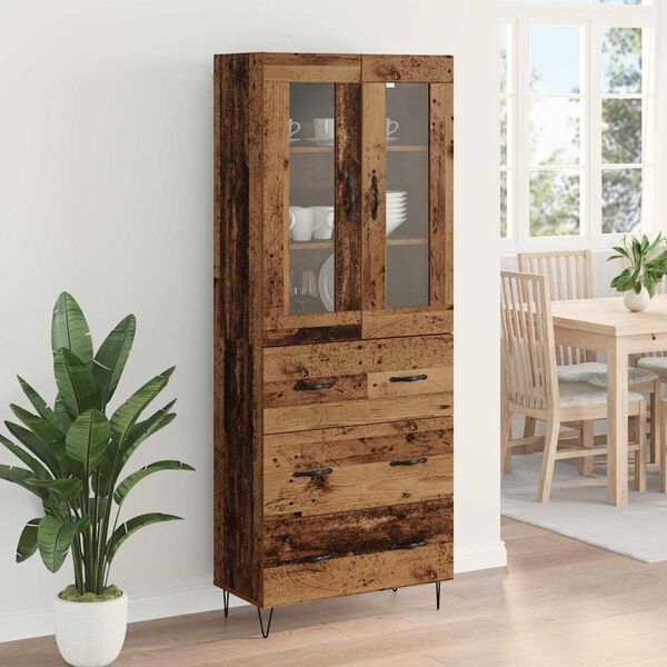 vidaXL Haut Armoire Bois Ancien 69,5 x 34 x 90 cm Bois d'ing&eacute;nierie