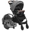 vidaXL Poussette pour b&eacute;b&eacute; 3-en-1 Gris clair Acier