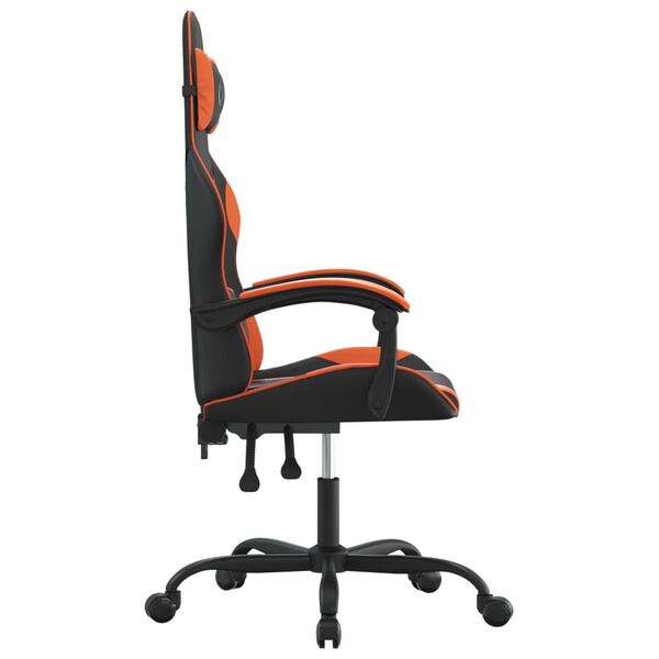 vidaXL Chaise de jeu Noir et orange Similicuir