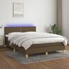 vidaXL Sommier &agrave; lattes de lit matelas et LED Marron fonc&eacute; 140x190 cm