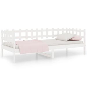 vidaXL Lit de jour sans matelas blanc 90x200 cm bois de pin massif